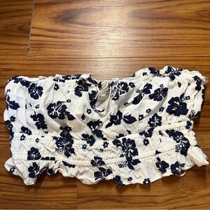 SHEIN Floral Print Strapless Top